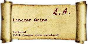 Linczer Anina névjegykártya